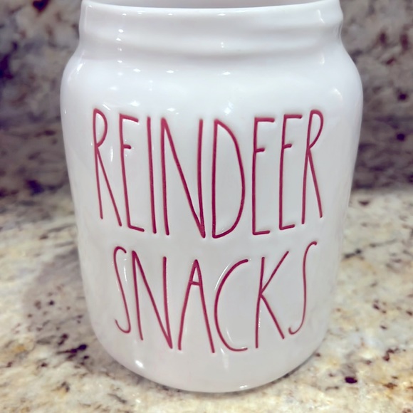Rae Dunn Rudolf Reindeer Snacks Container White & Red Christmas Decor Holiday - Picture 10 of 11